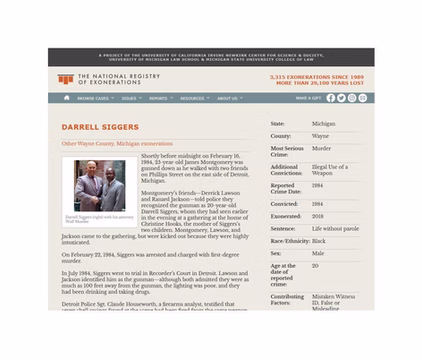 The National Registry of Exonerations – A Great Source
